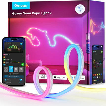 Govee Neon Lights, RGBIC Neon Rope Light 2 Works with Matter, Alexa, Google Assi