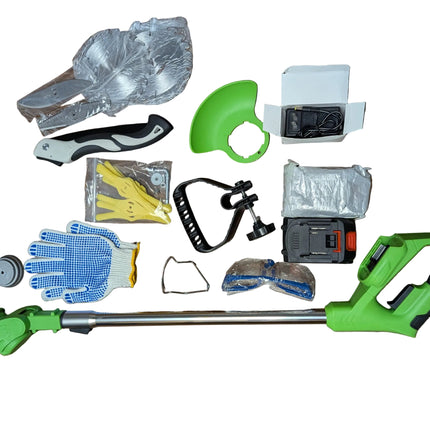 Cordless Weed Wacker 21V Electric Weed Eater with 2 Batteries & 4 Blade Types, Stringless Grass Trimmer for Yards
