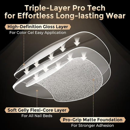 Short Almond Nail Tips: 504pcs Tri-Layer Core Soft Gel Nail Tips, Pre-Etched Sho
