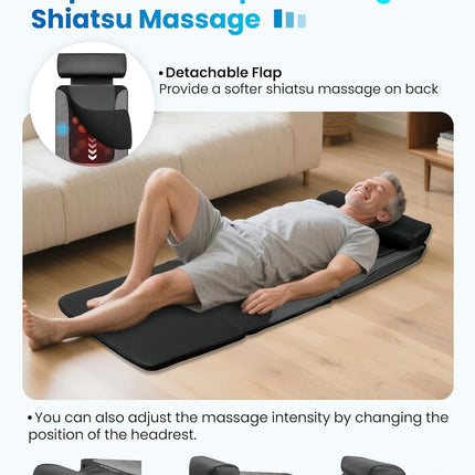 COMFIER Shiatsu Full Body Massage Mat with Heat, Back & Legs Massager Mat with H
