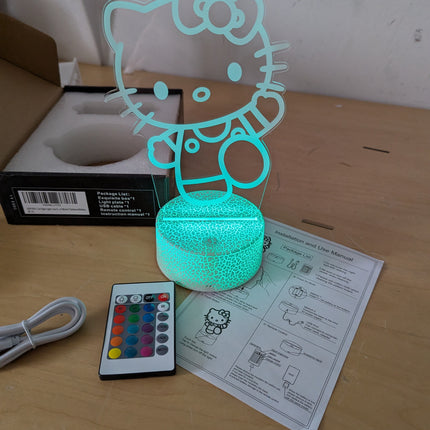 Cat Night Light Cute Night Light - Anime Charater 16 Color Change Decor Kitty La