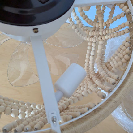 DSYBRI 20 Inch Boho Chandelier Ceiling Fan with Light, Caged Indoor Ceiling Fan