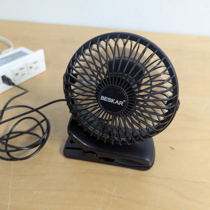 BESKAR USB Powered Clip on Fan, Portable Small Fan with Cord, 3 Speeds Strong Ai