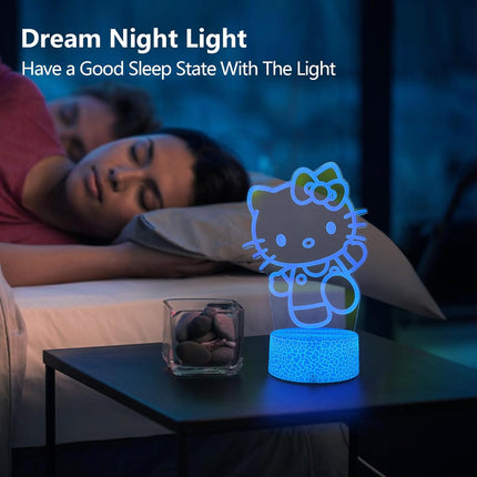 Cat Night Light Cute Night Light - Anime Charater 16 Color Change Decor Kitty La