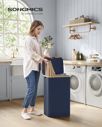 SONGMICS Laundry Hamper with Lid, Large Laundry Basket, 23.8 Gallons (90L), Remo