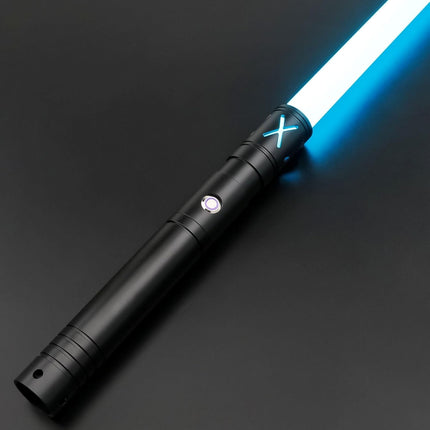Dueling Lightsaber with 58 cm Blade, 12 RGB Colors, 2-in-1 Light Sabers with Realistic Sound Effects & Aluminum Hilt