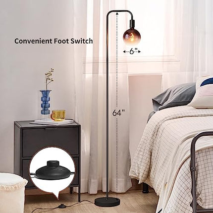 ONEWISH Floor Lamp for Living Room - Minimalist Industrial Standing Lamp with Mo