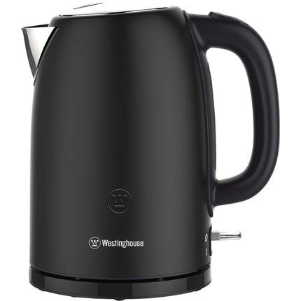 Westinghouse 1.7L Electric Steel Kettle Matte Black, Durable Steel Body Construc