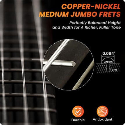 Fesley X 39" Solid Body Electric Guitar:Electric Guitar Kit with Bone Nut, Full