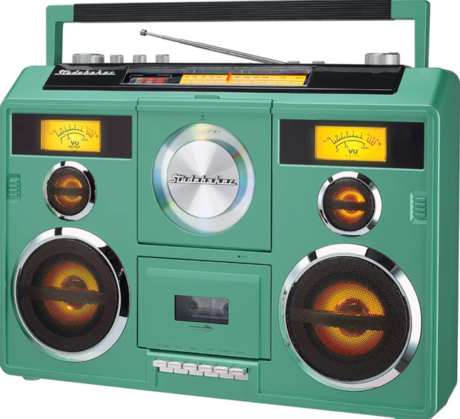 Studebaker Sound Station Portable Stereo Boombox with Bluetooth/CD/AM-FM Radio/C