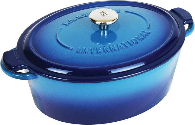 HENCKELS Cast Iron 4.5Qt /4.4L Oval Cast Iron Casserole Dish French Oven with Li