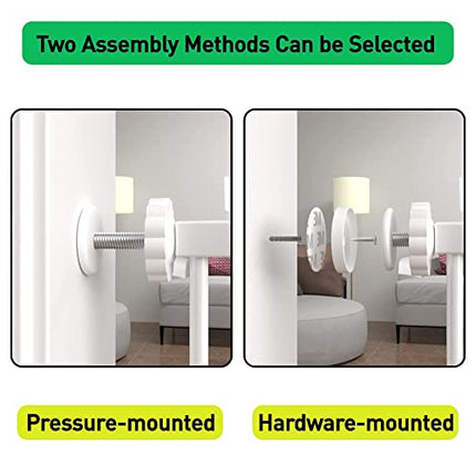 ALLAIBB 26 27 28 inch Baby Gate Wide Pressure Mounted White Walk Through Auto Cl
