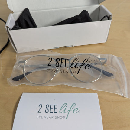 2SeeLife Round Metal Wire Rimmed Reading Glasses for Men & Women – Medium–Wide F