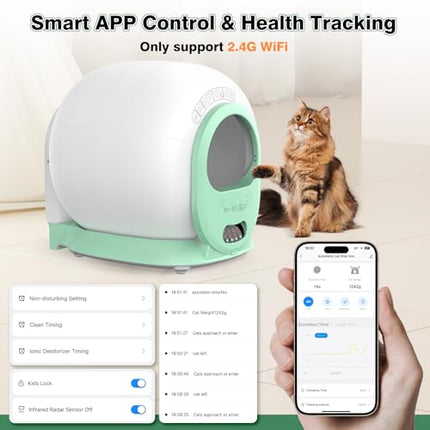 Self Cleaning Litter Box, Automatic Cat Litter Box for Multiple Cats Large, Odor