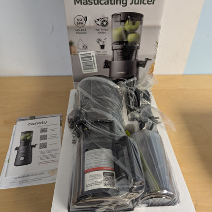 Canoly C03 Cold Press Juicer, 4.5" Wide Feed Chute Juicer Machine with 200W AC M