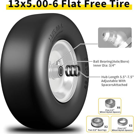 RONPOW 13x5.00-6 Flat Free Tire