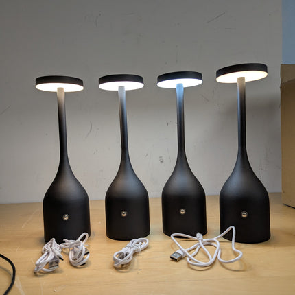 YINDUZ Cordless Table Lamps Set of 4 Black - 3CCT Stepless Dimming, Portable & W