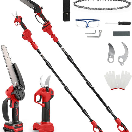 (Tool Only) 8 Inch Mini Chainsaw with Extension Pole for Milwaukee 18V