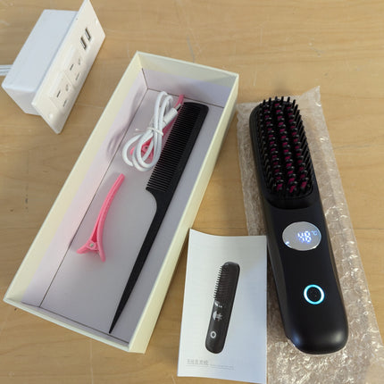 TYMO Cordless Hair Straightener Brush - Porta PRO Portable Straightening Brush f