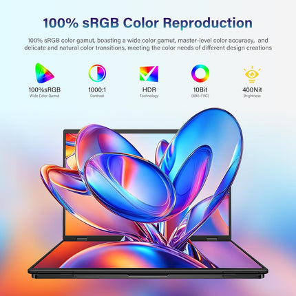 InnoView 18.5" Dual Portable Monitor 2K 200Hz 100% sRGB - Foldable & Stackable D