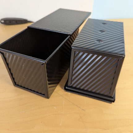 Beasea Pullman Loaf Pan With Lid, 2 Pack Non-Stick Black Carbon Steel Bread Pans