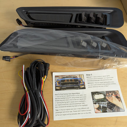 MOVOTOR Fog Lights with Sequential Amber Turn Signal DRL Bumper Fog Driving Ligh