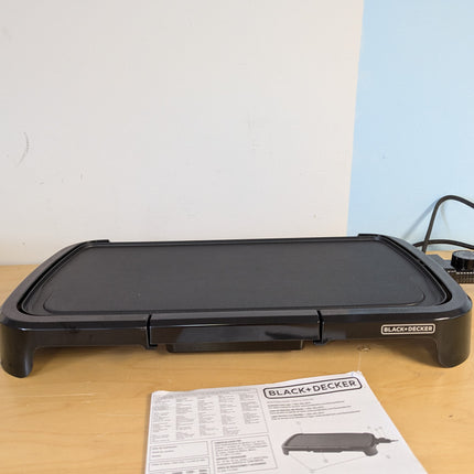 BLACK+DECKER GD2011B Family Sized Electric Griddle, 20 x 11-Inch, Black