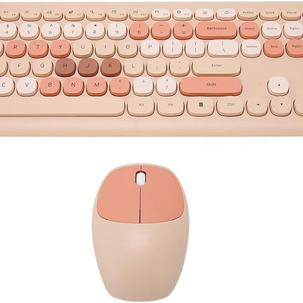 Keyboard and Mouse Combo, 2.4Ghz Gaming Keyboard and Mouse, Retro Cute Keyboard