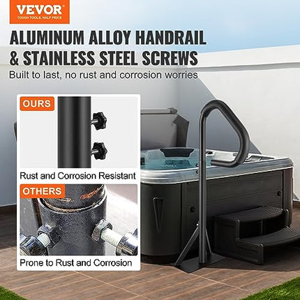VEVOR Hot Tub Handrail, 360 Rotatable Spa Side Handrail with 35"-57" Adjustable