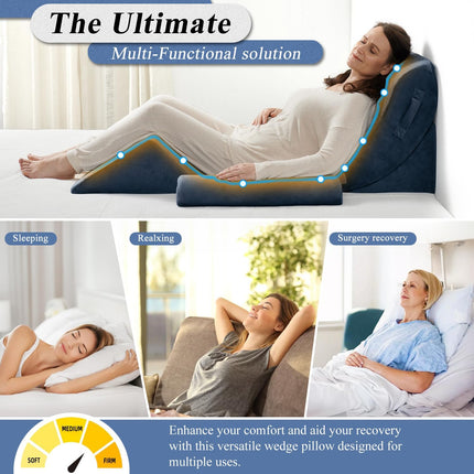 Axelrod Orthopedic Bed Wedge Pillow Set, Post Surgery Foam for Back, Neck and Le