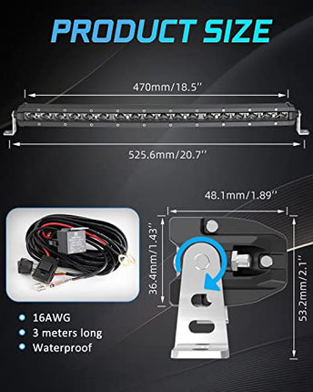 COLIGHT 20 inch LED Light Bar Curved Single Row 6D Projector Lens Spot Flood Com