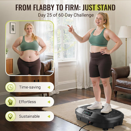FLYBIRD Vibration Plate Exercise Machine, 120 Adjustable Speed High Intensity Vi