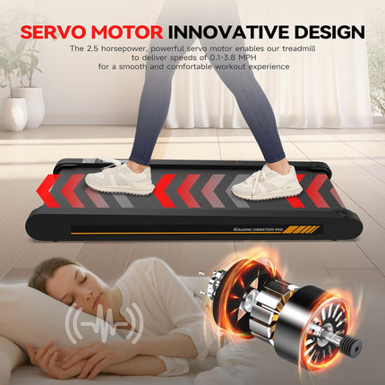 Sperax 4-in-1 Walking Vibration Pad Treadmill, 2.5 HP Under Desk with App Control, 350 lb Capacity (No Remote)