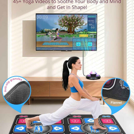 (No cables) Dance Mat for Kids and Adults: 2-Player Electronic Dance Pad with HD
