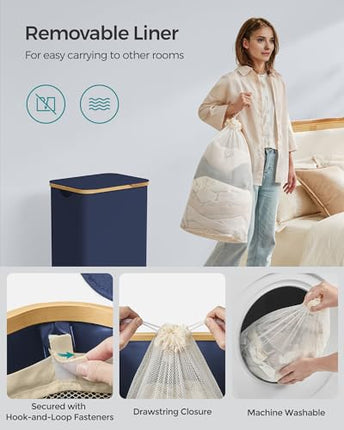 SONGMICS Laundry Hamper with Lid, Large Laundry Basket, 23.8 Gallons (90L), Remo