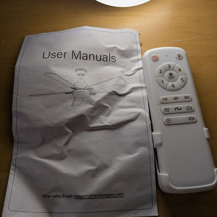 52 Inch Ceiling Fans with Lights and Remote, Black Ceiling Fan with 5 Blades, 6