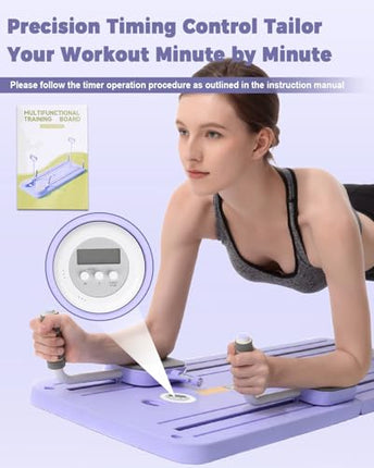 AMAZINGHOME Purple Foldable Pilates Board & Reformer Machine - 300lbs Capacity P