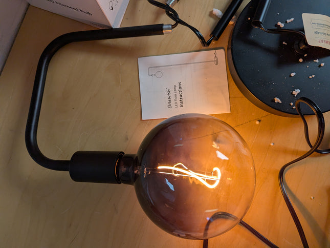 ONEWISH Floor Lamp for Living Room - Minimalist Industrial Standing Lamp with Mo