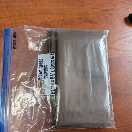 Brown sheer curtains 52"W x 84"L pack of 2
