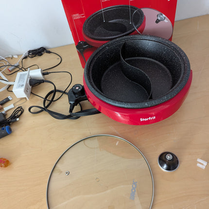 Starfrit The Rock Dual-Sided Electric Hot Pot - 3L - Rock.Tec Non-Stick - Variab