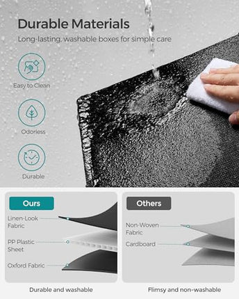 SONGMICS Storage Cubes, Set of 4 Cube Storage Bins, 10.2 x 10.2 x 11 Inches, 2 H