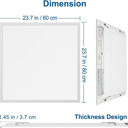 DAKASON 2x2 LED Flat Panel Lights Surface Mount 50W to 25W Selectable, 3500K 400