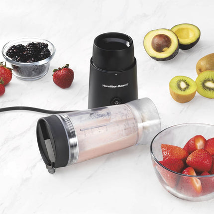 Hamilton Beach Personal Blender with Leak-Proof Travel Lid, Stainless Steel Blad