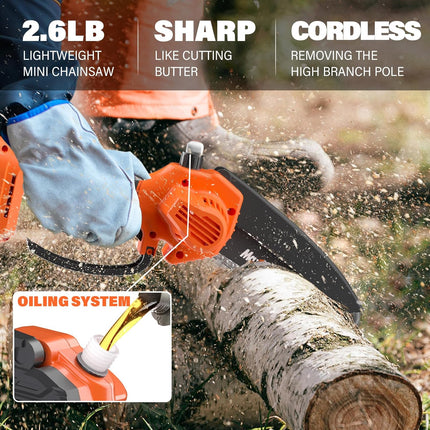 MAXLANDER 2-IN-1 Cordless Pole Saw & Mini Chainsaw