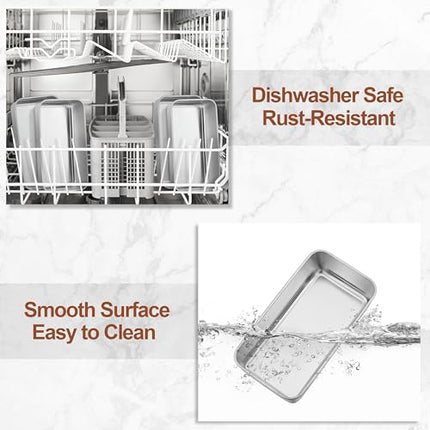 LIANYU 8 Pack 9x5 Inch Loaf Pans for Bread Baking, Stainless Steel Baking Bread