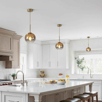 KCO Lighting Modern Gold Glass Pendant Lights Hanging Light Fixture Globe Shade