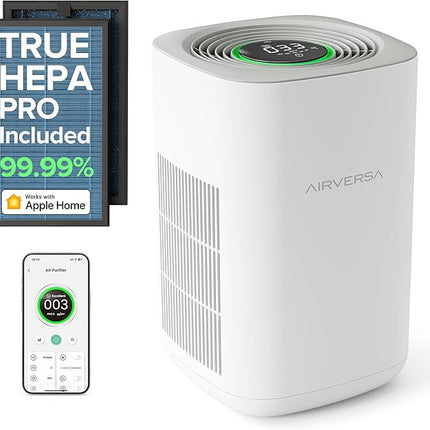 Airversa 𝗧𝗿𝘂𝗲 𝗛𝗘𝗣𝗔 𝗣𝗿𝗼 Air Purifier for Home Bedroom Large Room 1050