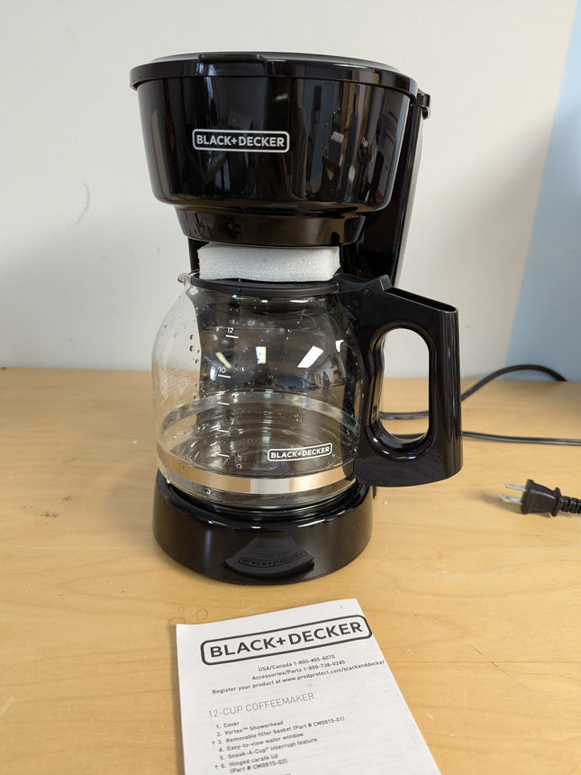 BLACK+DECKER CM0916B 12 Cup Vortex Coffee Maker with Permanent Filter
