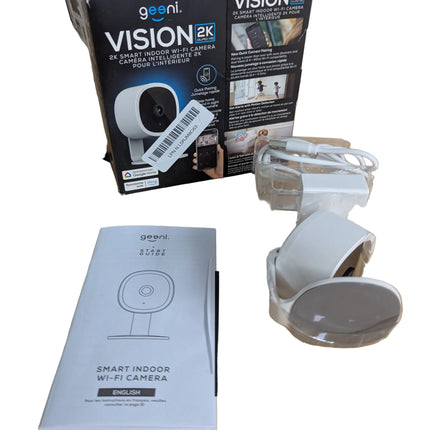 Geeni Vision 2K Quad HD Smart Indoor Camera with Flexible Stem, Night Vision, an