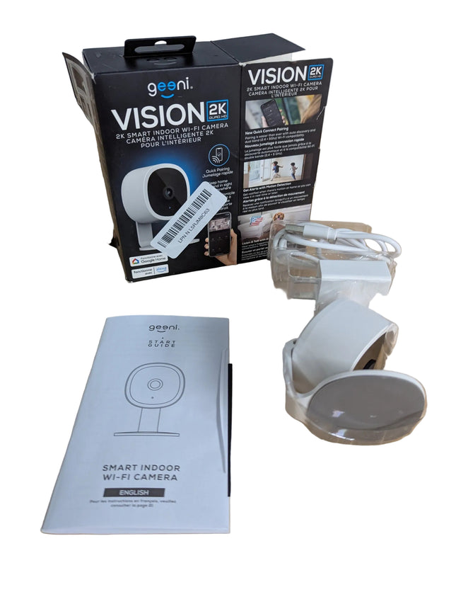Geeni Vision 2K Quad HD Smart Indoor Camera with Flexible Stem, Night Vision, an
